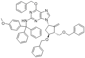 142217-80-9    6-(Benzyloxy)-9-((1S,3R,3S)-4-(benzyloxy)-3-(benzyloxymethyl)-2-methylenecyclopentyl)-N-((4-methoxyphenyl)diphenylmethyl)-9H-purin-2-amine